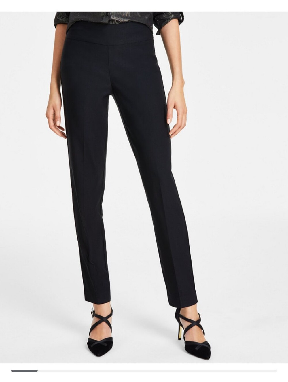 Gloria Vanderbilt Black Slimming Mid-Rise Pull On Trousers Pants, Size 16